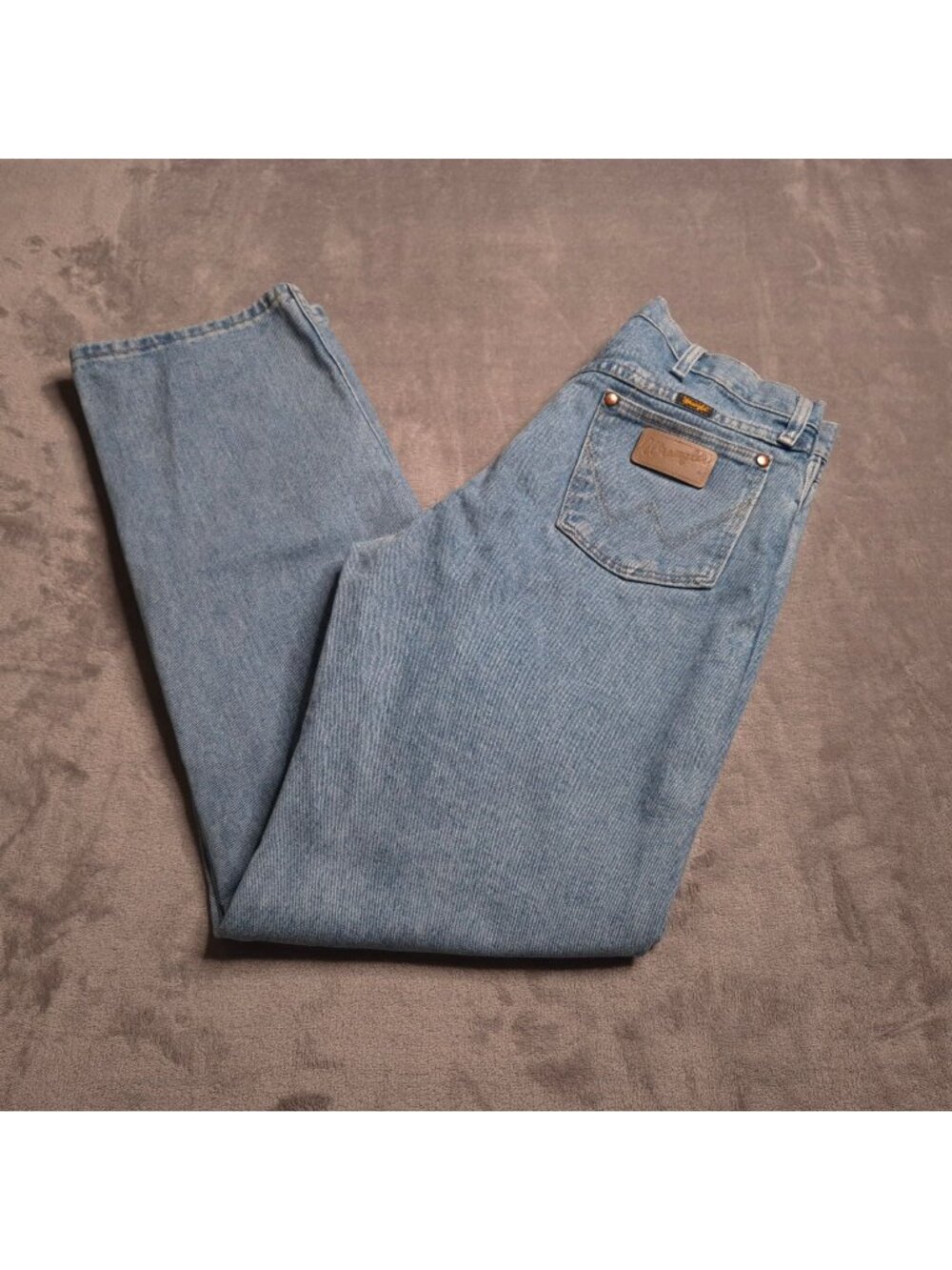 Wrangler Mens Light Wash 13MWZ Cowboy Cut Jeans 34 Altered Vintage Pockets